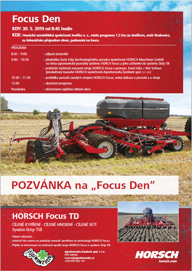 Horsch Focus TD - Focus Den Jevíčko